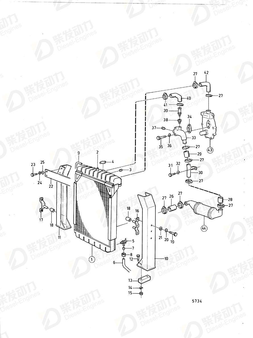 VOLVO Attaching plate 341907 Drawing